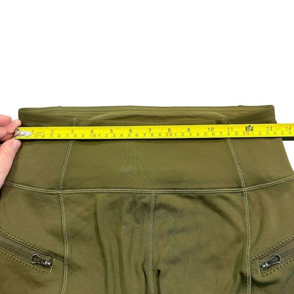 Lululemon Olive Green Zipper Pocket Full Length Leggings Womens 8 - Picture 4 of 5